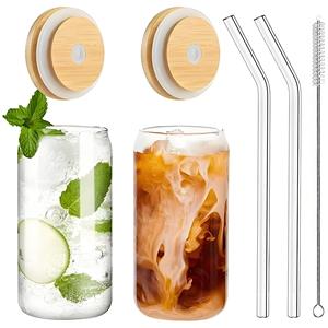 12oz 16oz 20oz 24oz Cola Drink Cup personalizzato logo tazza di vetro <span class=keywords><strong>con</strong></span> coperchio e paglia per la festa - Product Image 5