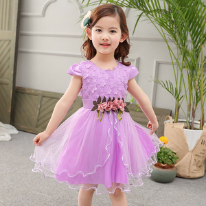 Vestido de Novia 2017, Vestidos de Verano Formales para Niñas, Diseños de Vestidos de Algodón para Fiestas Infantiles - Product Image 3