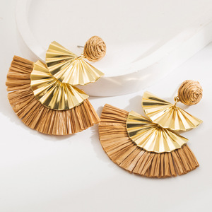Pendientes de Rafia Estilo Boho con Borlas en Capas, Pendientes Largos Étnicos Vintage Multicolores, Joyería para Mujer para Vacaciones de Verano - Product Image 4