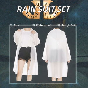 Men and Women's Outdoor Waterproof Anti-Storm Double Brim <strong>Rain</strong> Suit PVC <strong>Jacket</strong> &amp; <strong>Trouser</strong> with Breathable Facemask - Product Image 2