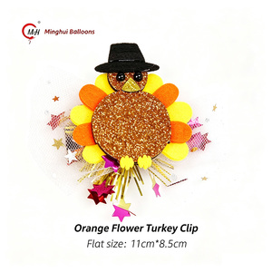 Barrettes à cheveux scintillantes d'automne pour Thanksgiving, thèmes dinde, citrouille, écureuil, hibou, châtaigne, gâteau, pour filles et enfants - Product Image 4