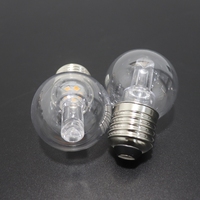 Ampoules de remplacement pour guirlandes lumineuses G45 E27 1W LED dimmable, étanches, avec couvercle en PC, blanc chaud 2200K-2700K, pour extérieur et jardin