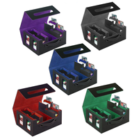 Boîte de rangement Commander pour TCG, capacité de 400+ cartes à double pochette, boîte de rangement 5 en 1 avec fenêtres de visualisation, plateau à dés, poignée