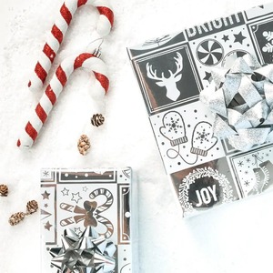Rollo de Papel de Regalo Metalizado Reciclable Personalizado de Navidad, Impresión Digital Ecológica de una Sola Cara - Product Image 5