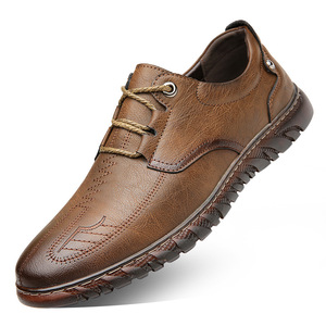 รองเท้าหนังลำลองสำหรับบุรุษ พื้นรองเท้านุ่มระบายอากาศได้ดี พื้นรองเท้าด้านนอกทำจากยาง ส้นเตี้ย รองเท้าสไตล์เดินเล่น สำหรับใส่พักผ่อนในฤดูใบไม้ร่วง - Product Image 5