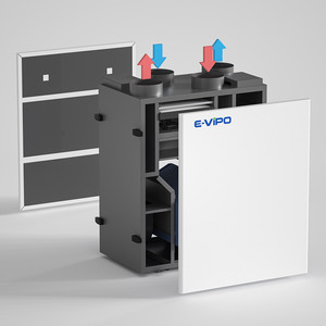 Système de ventilation E-VIPO ERV, récupérateur mural à double flux <span class=keywords><strong>VMC</strong></span>, forme rectangulaire, unité MVHR HRV, pièces de système HVAC, <span class=keywords><strong>purificateur</strong></span> <span class=keywords><strong>d</strong></span>'<span class=keywords><strong>air</strong></span> - Product Image 2