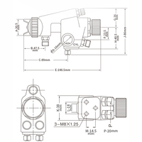 Pistolet de pulvérisation automatique compact Premium WA-101 WA-200, en acier inoxydable pour le revêtement industriel de petites pièces
