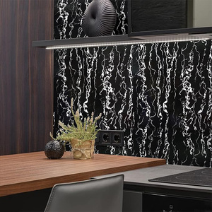 Gran oferta, pegatinas de mármol negro extraíbles, papel de Contacto de pared autoadhesivo, papel tapiz de mármol brillante para <span class=keywords><strong>Baño</strong></span> - Product Image 5