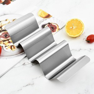 Paquete de Utensilios para Hornear al por Mayor, Soporte Mexicano Ondulado de Acero Inoxidable para Tacos, Burritos, Crepas, Pizza y Panqueques - Product Image 4