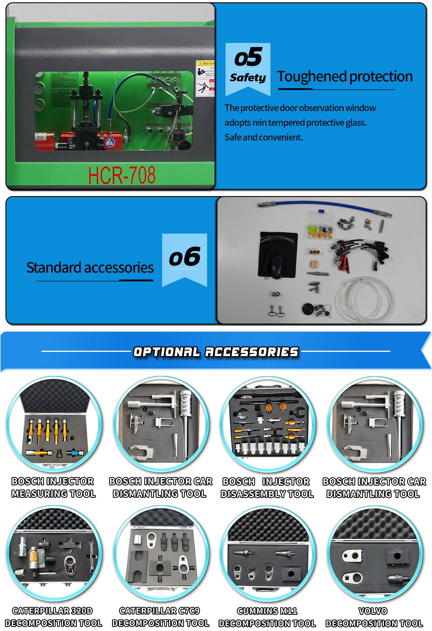HCR-708 Giá Thấp Bơm Phun Nhiên Liệu Diesel Thông Thường Thiết Bị Kiểm Tra Băng Ghế Thử Nghiệm