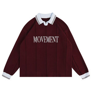 Custom Men's Polo Collar Spring and Autumn Long Sleeve <strong>Knitted</strong> <strong>Sweater</strong> Jacquard Letter Polo Neck <strong>Knitted</strong> <strong>Sweater</strong> for Men - Product Image 2