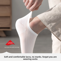 Chaussettes d'été fines pour hommes en lin et soie de mûrier, antibactériennes, anti-odeurs, absorbant la transpiration, respirantes, avec empiècements en maille, couleur unie, M05