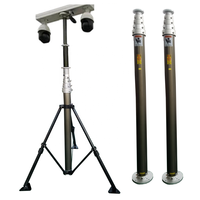 Mât télescopique pneumatique de 6 m pour CCTV, 12 kg, avec compresseur d'air pour antenne télécom