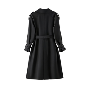 <span class=keywords><strong>Trench</strong></span> Coat Slim in PU Antivento Color Kaki per <span class=keywords><strong>Donna</strong></span>, Lunghezza Media, Stile Coreano e Britannico, Doppiopetto, Autunnale - Product Image 4