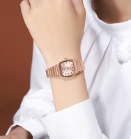 SKMEI # 2292 Luxuriöse Edelstahl-Armbanduhr Designer Einfache Damenuhr mit Vollkristall-Strass-Design