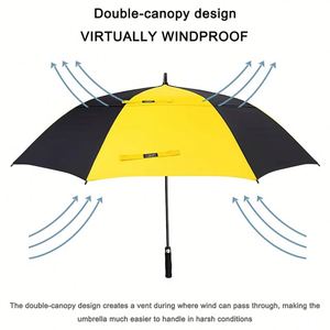 Parapluie inversé double couche coloré personnalisé CJX945 avec poignée en C, coupe-vent, impression de logo, vente en gros - Product Image 3
