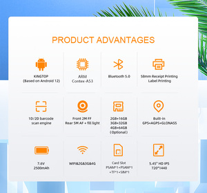 Terminal de <span class=keywords><strong>machine</strong></span> portable Android 12 Pos à impression thermique 4G pour magasins de détail - Product Image 2
