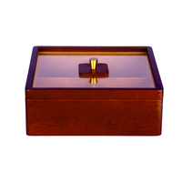 Plateau à fruits secs en bois massif personnalisé de luxe, boîte à bonbons et à noix avec couvercle en verre, poignée en cuivre, boîte de rangement en bois pour fruits secs