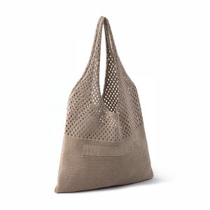 กระเป๋าโท้ทถักโครเชต์ถักด้วยมือลายโลโก้ถักนิตติ้ง - Product Image 3