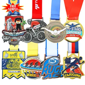 Großhandel kunden spezifische Medaillen laufen laufen Marathon Finisher Straße Mountainbike Fahrrad Medaille Sport 3D Metall schwimmen Schwimm medaillen