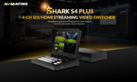 Mezclador de Video Portátil AVMATRIX Shark S4 Plus de 4 Canales SDI HDMI con Pantalla LCD de 10.1 Pulgadas, RTMP, SRT, Transmisión en Vivo y Grabación