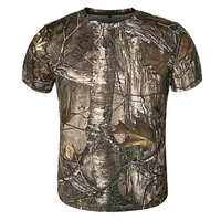Ventes en gros de t-shirts tactiques de chasse et de pêche pour hommes à manches courtes, camouflage Realtree