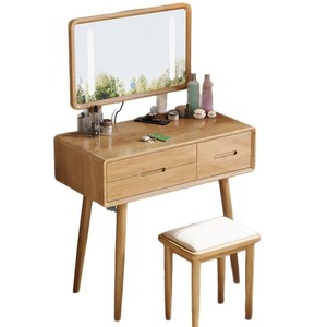 Nordic Style Solid Wood Makeup Vanity Luxury <strong>Dressing</strong> <strong>Table</strong> <strong>Light</strong> for Bedroom Small Apartment Simple Storage Cabinet - Product Image 6