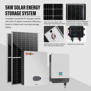 Kit sistem tenaga surya, 5kW 6KW 8KW 10KW 15kW 20kW 25kW 30kW untuk rumah 220V penyimpanan energi surya