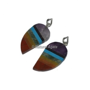 Comprar en línea de 7 Chakra colgantes de forma de corazón | Colgantes de piedras preciosas al por mayor - Product Image 5