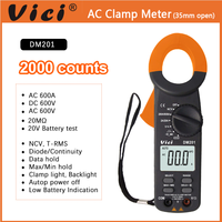 Clamp Meter Multimeter Rentang Otomatis AC Pinza Amperimetrica Data Hold Meter Tegangan Resistansi Arus 600V 600A Saku DM201