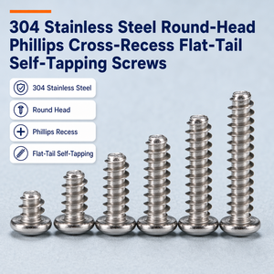 Tornillos autorroscantes de cabeza Phillips tipo PB con extremo plano, grado 6.8, M3 M4 M5, tornillos métricos de cabeza redonda <span class=keywords><strong>para</strong></span> electrónica de juguetes - Product Image 2