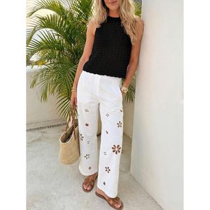 Fisoew Chaleco de punto sin mangas para mujer, top de ganchillo hueco, transpirable, estilo bohemio, para playa, ropa de verano - Product Image 5