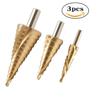 <b>Spiral</b> Step Drill Bit Set High-Speed Steel Titanium-Plated <b>Electric</b> Drill with Hexagonal Shank for Opening Holes - Product Image 4