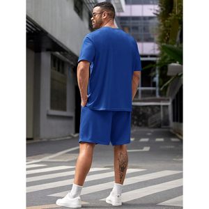 FOXA Men's Big And Tall Shorts Set Short Sleeve <b>T</b> Shirt And <b>Track</b> Shorts Clothing Set 2 Piece Outfits Quick Dry - Product Image 2