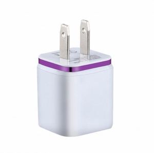 อะแดปเตอร์แปลงไฟแบบชุบทองทรงสี่เหลี่ยม ชาร์จเร็ว 2 พอร์ต USB 5V 2.1A 1A ขอบสี สำหรับแผ่นชาร์จไฟฟ้า - Product Image 6