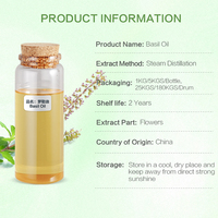Huile de basilic 100% pure et naturelle, vente en gros, extrait végétal, huile essentielle de basilic pour l'aromathérapie, les cosmétiques et la fabrication de parfums