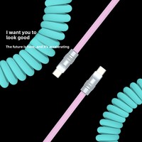Kabel Pengisian Cepat 240W Kompatibel Mobil, Tipe-C, Tembaga Murni, Nilon, Warna-warni, Kepang, untuk iPhone 16 dan Perangkat Android