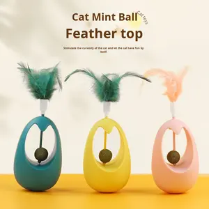 Tumbler giocattolo per cani e gatti tre In uno con palline di erba gatta Teaser Stick eco-friendly In plastica per animali domestici per cani e gatti - Product Image 1