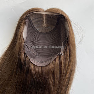 Top en soie 8 # <span class=keywords><strong>alopécie</strong></span> sans colle Silicone peau Poly perruques médicales entièrement attachées à la main <span class=keywords><strong>prothèse</strong></span> cheveux humains 140 densité perruques pour femmes - Product Image 2