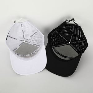 BSCI personnalisé 7 panneaux plat Bill caoutchouc Patch Logo casquette Snapback, imperméable Polyester Spandex Gorras, chapeau perforé à trou découpé au laser - Product Image 3