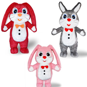 Large Cute Rabbit Inflatable Clothing Plush Wearable Cartoon Doll Mascot Rabbit Inflatable Costume