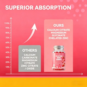 Bonbons gélifiés au colostrum de vache 1500 mg OEM ODM, soutien immunitaire, vitamines et probiotiques, zinc, vitamine C, santé intestinale - Product Image 4