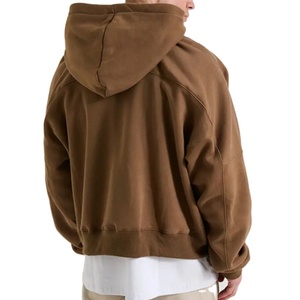 Custom Logo Drop Shoulder Blank Heavyweight French Terry Fleece 350gsm Cotton <b>Pullover</b> Jogging Oversize Plain <b>Men</b> Hoodie - Product Image 6