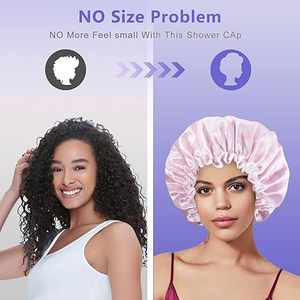 <span class=keywords><strong>Gorro</strong></span> impermeable <span class=keywords><strong>de</strong></span> doble capa reutilizable para mujer, talla grande para todas las longitudes <span class=keywords><strong>de</strong></span> pelo para niñas, Spa, salón <span class=keywords><strong>de</strong></span> casa, gorros <span class=keywords><strong>de</strong></span> <span class=keywords><strong>ducha</strong></span> - Product Image 6