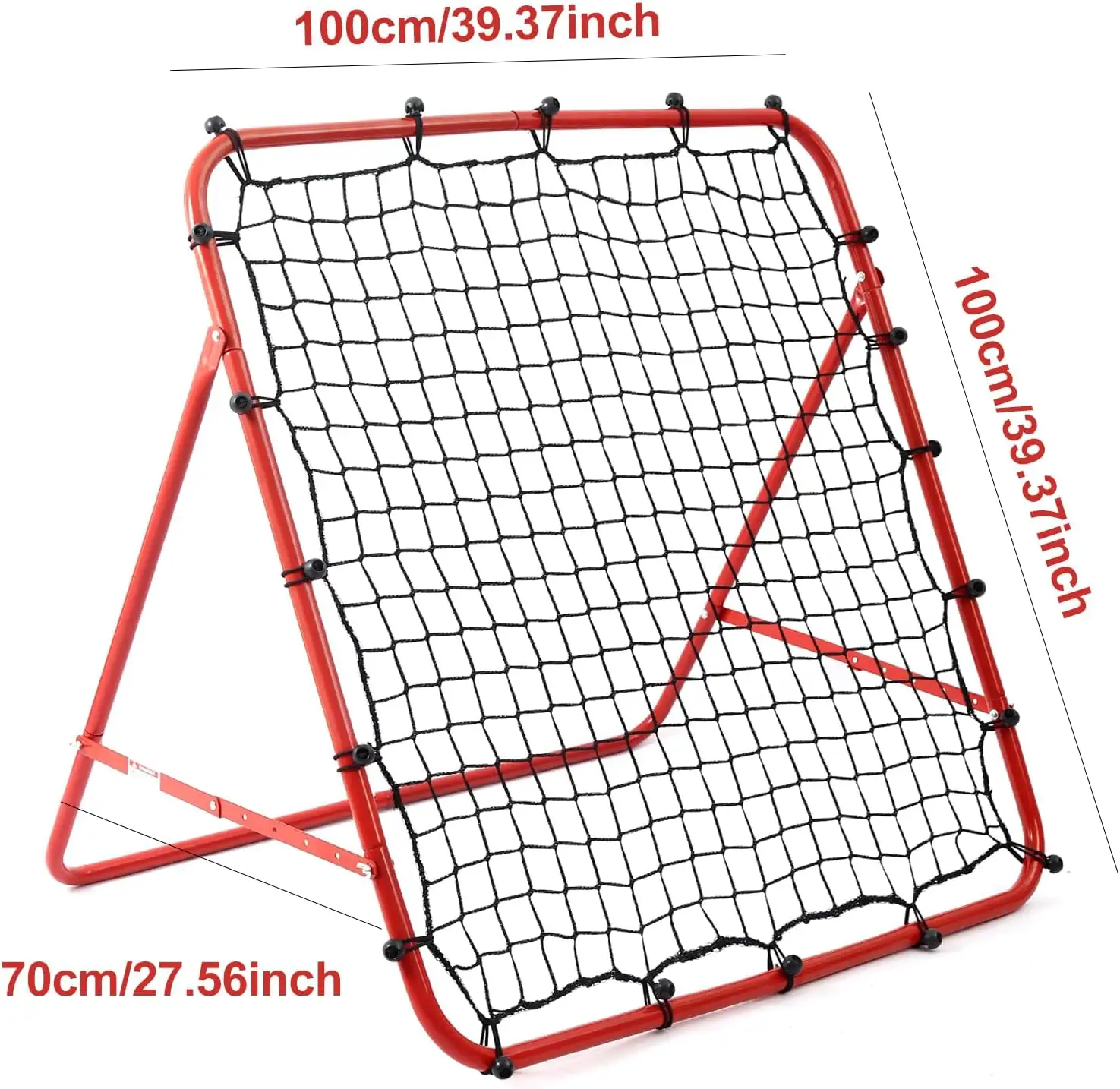 Rebounder Football Rebound Net Sports Bounce Wall Made of Steel Frame Red