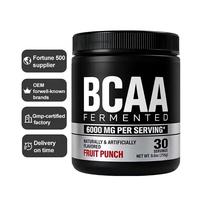 Poudre de BCAA fermentée personnalisée OEM, supplément d'acides aminés pour après l'entraînement, saveur framboise bleue, 30 portions