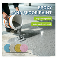Peinture de sol autolissante époxy haute brillance à sable coloré, revêtement liquide en résine de quartz effet marbre, imperméable pour garage et entrepôt