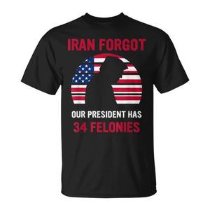 T-shirt « J'ai oublié que notre président est confronté à 34 crimes » - Product Image 1