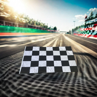 Bannière de drapeau à carreaux de course d'impression de tissu numérique personnalisée de toute taille