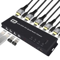Xput 4X1 Dispositif multi-afficheurs à quatre entrées et une sortie, processeur vidéo UHD, commutateur de signal fluide avec fonction de contrôle KVM